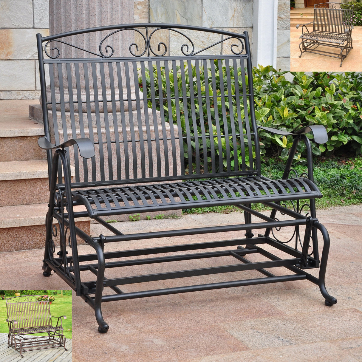 Mandalay Iron Double Glider Bench
