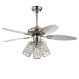 Mandy 42" 3-Light Crystal LED Ceiling Fan With Remote, Chrome by JONATHAN Y