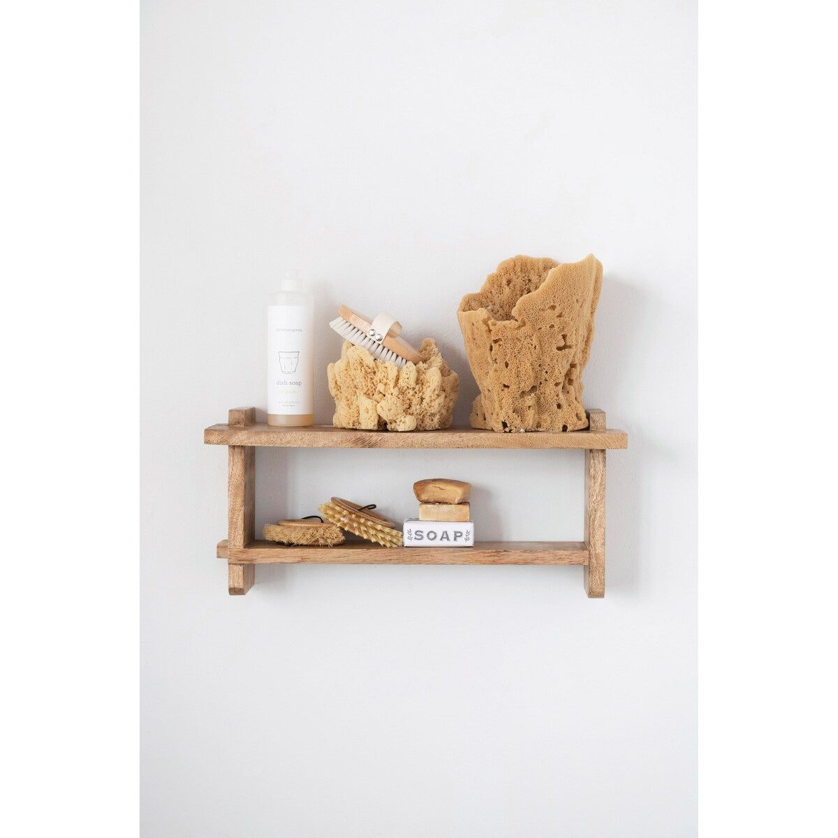 Mango Wood 2-Tier Wall Shelf