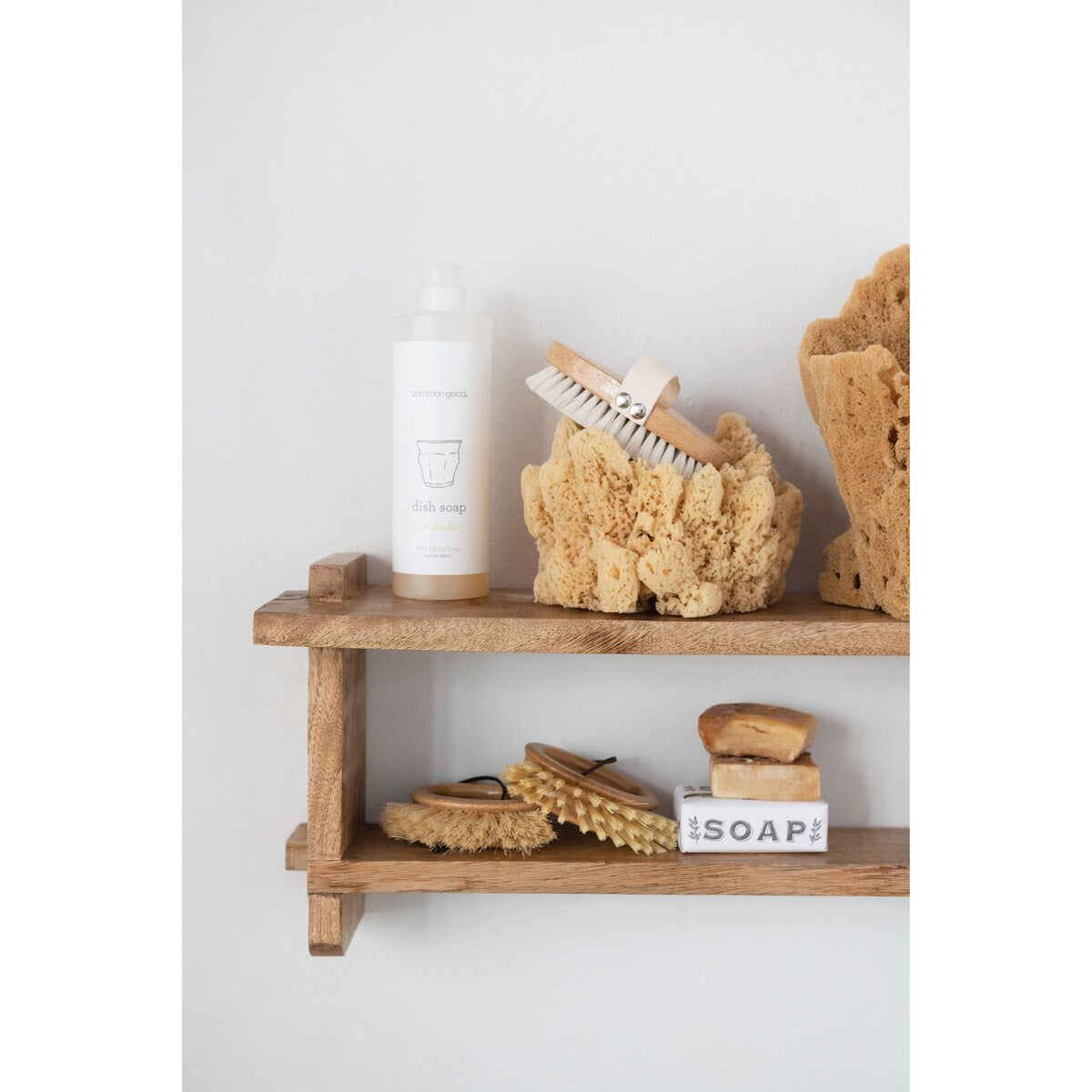 Mango Wood 2-Tier Wall Shelf