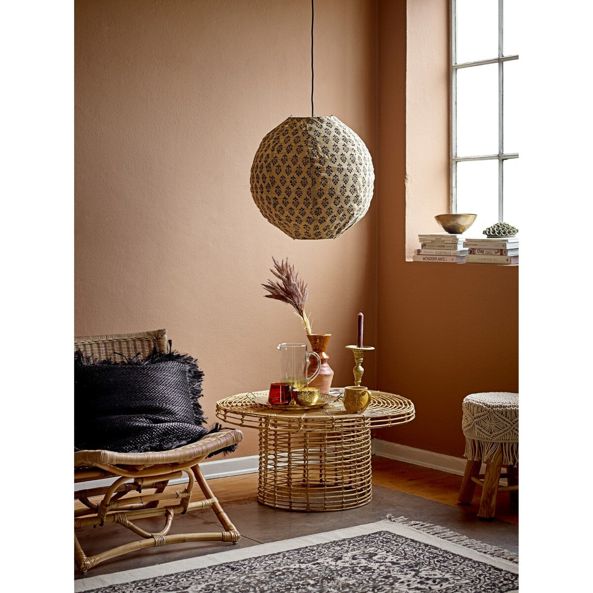 Mango Wood Stool with Macrame