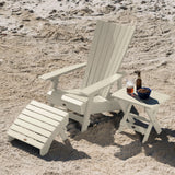 Manhattan Adirondack Chair, Ottoman and Table Set