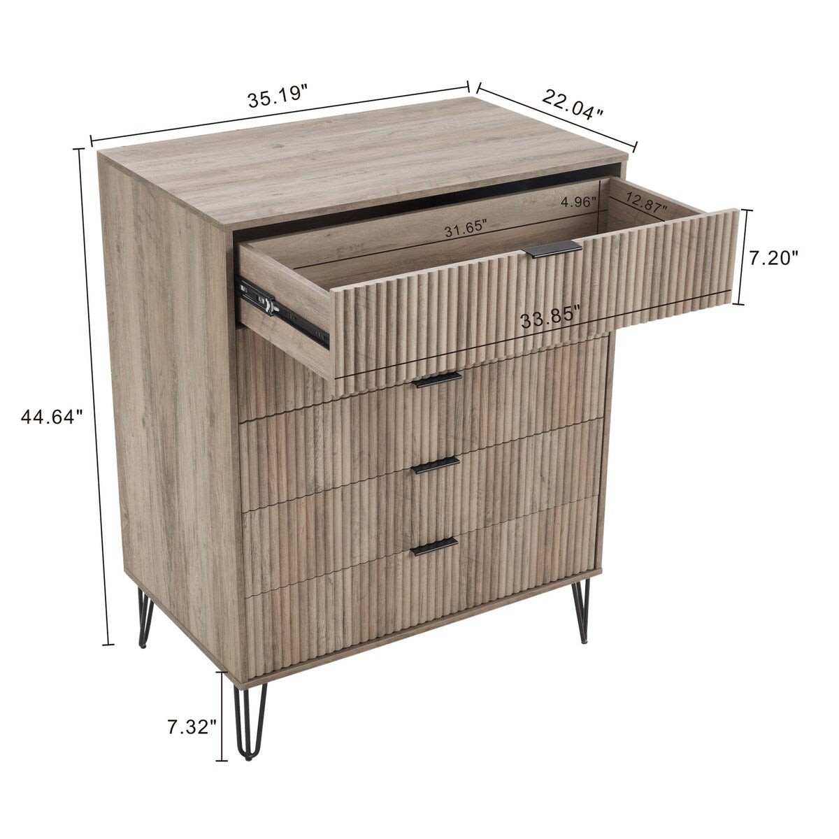 Manhattan Comfort 3-Piece Dumbo Modern 5-Drawer Tall Dresser Nightstand Combo Set