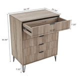 Manhattan Comfort 3-Piece Dumbo Modern 5-Drawer Tall Dresser Nightstand Combo Set