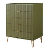 Manhattan Comfort 3-Piece Dumbo Modern 5-Drawer Tall Dresser Nightstand Combo Set