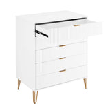 Manhattan Comfort 3-Piece Dumbo Modern 5-Drawer Tall Dresser Nightstand Combo Set