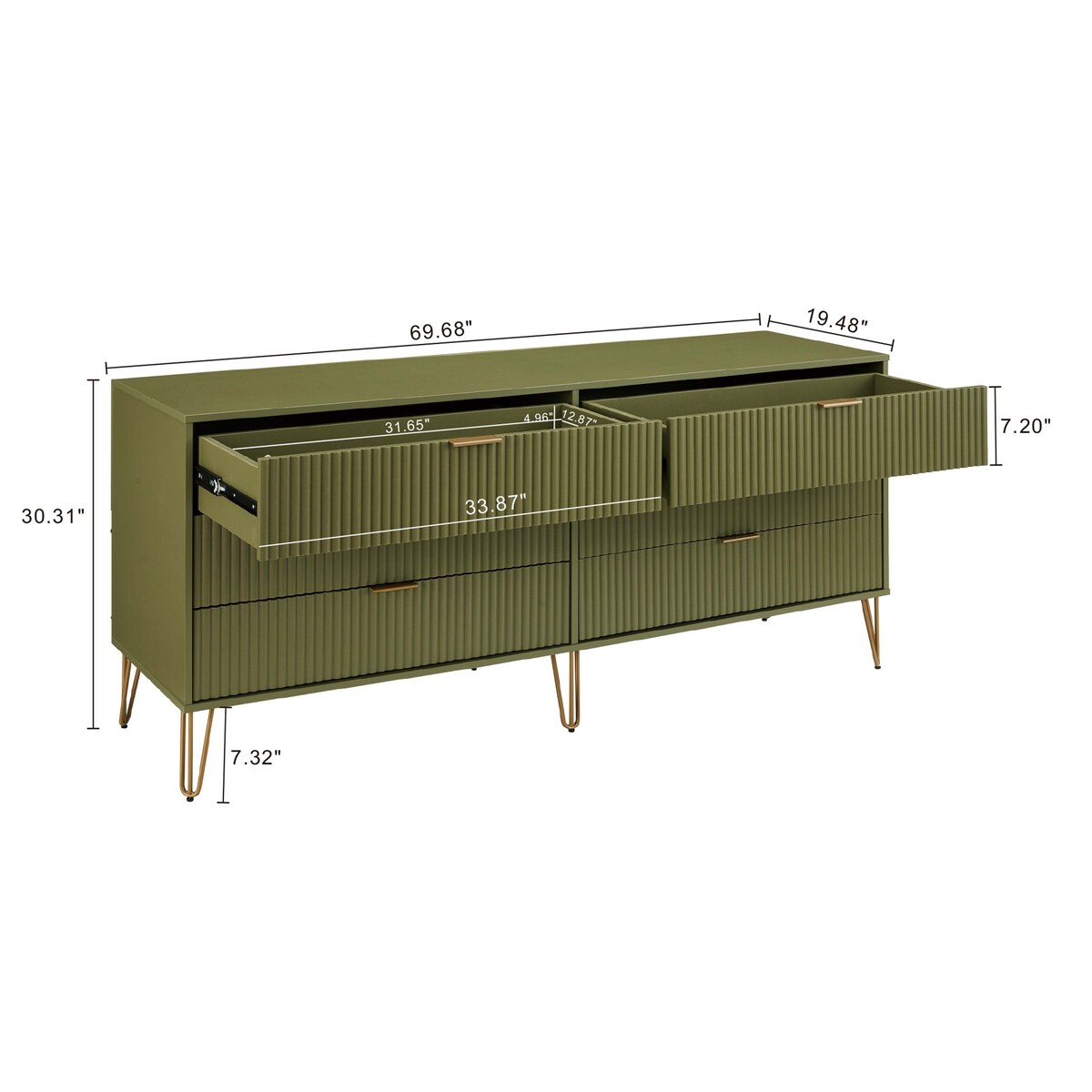 Manhattan Comfort 3-Piece Dumbo Modern 5-Drawer Tall Dresser Nightstand Combo Set