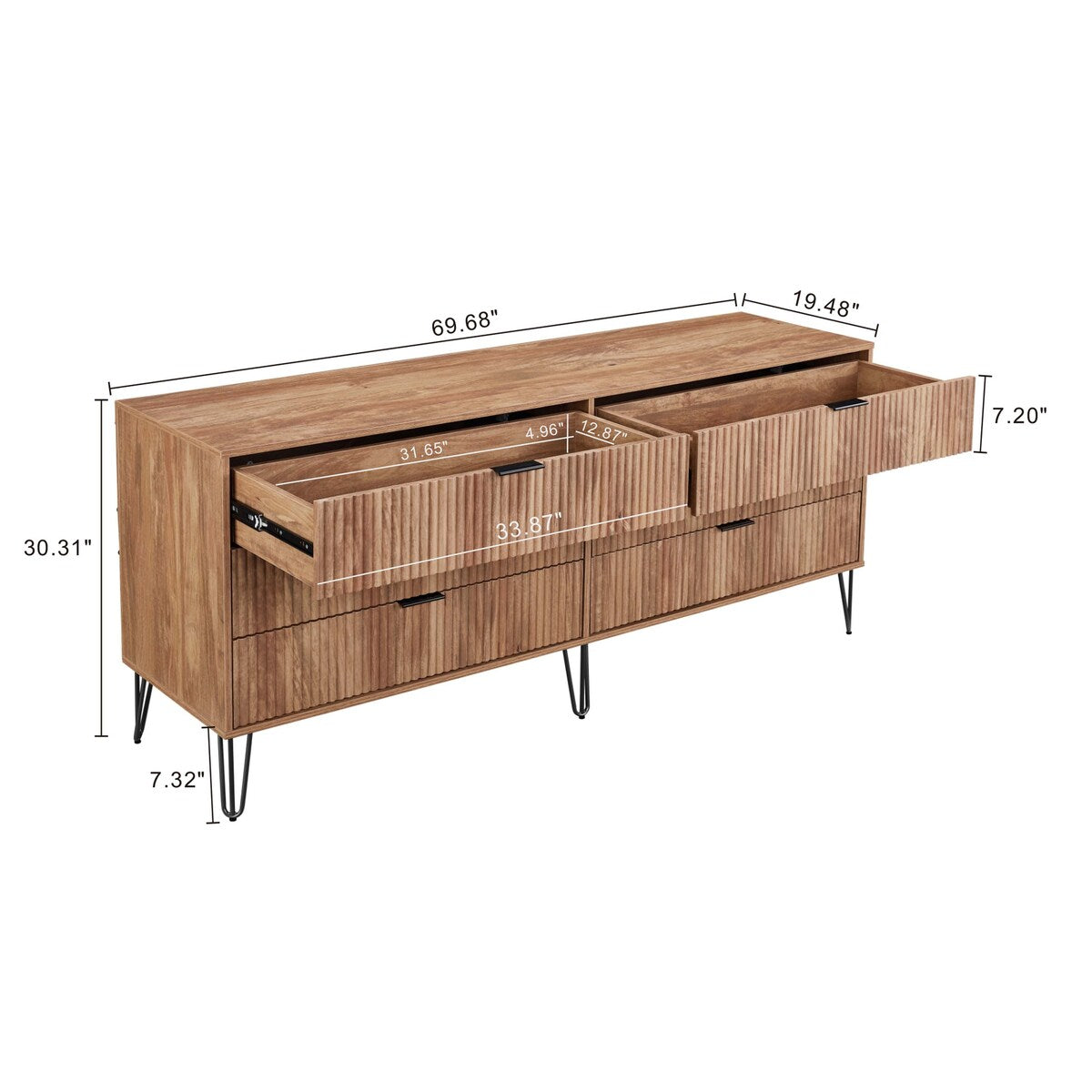 Manhattan Comfort 3-Piece Dumbo Modern 5-Drawer Tall Dresser Nightstand Combo Set