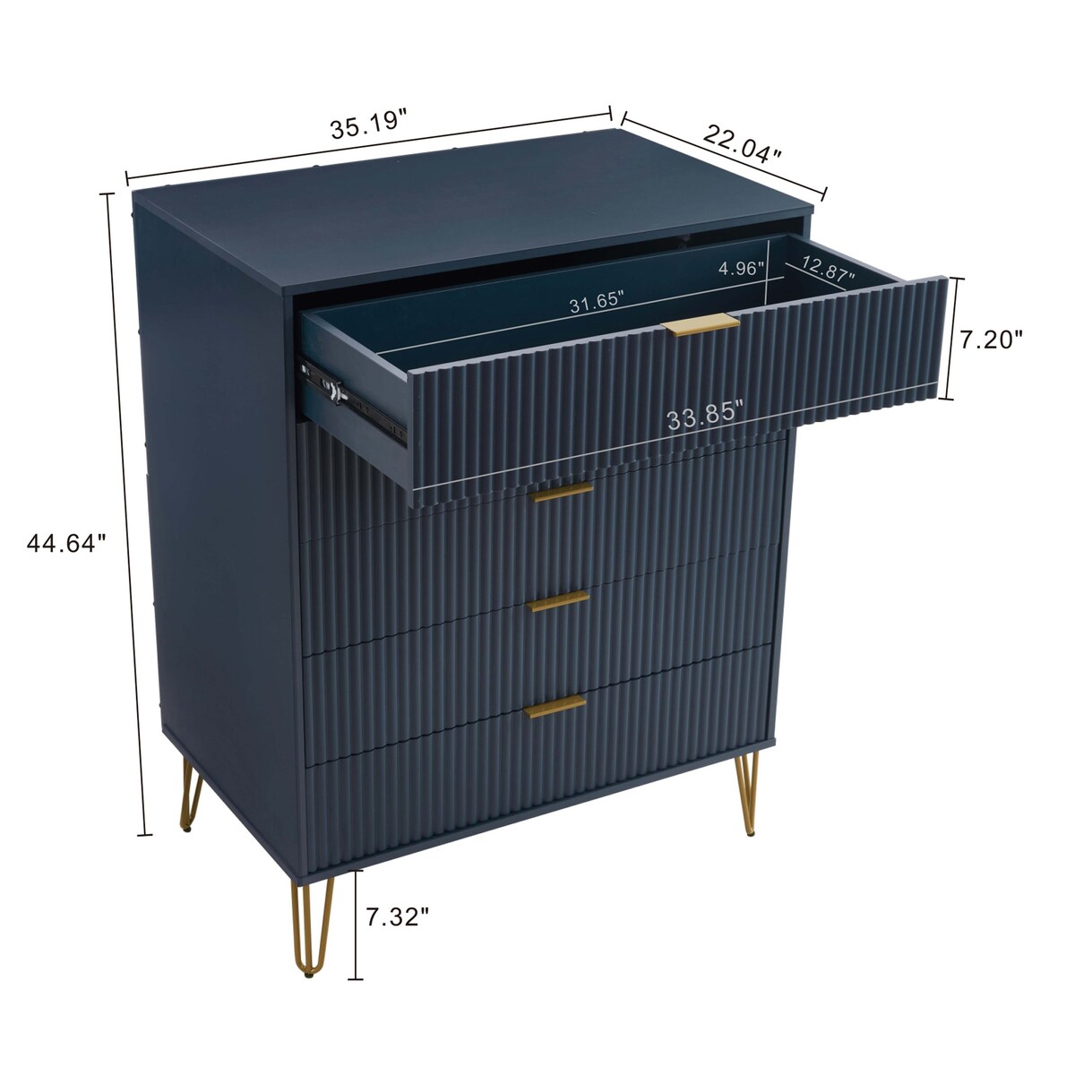 Manhattan Comfort 3-Piece Dumbo Modern 5-Drawer Tall Dresser Nightstand Combo Set