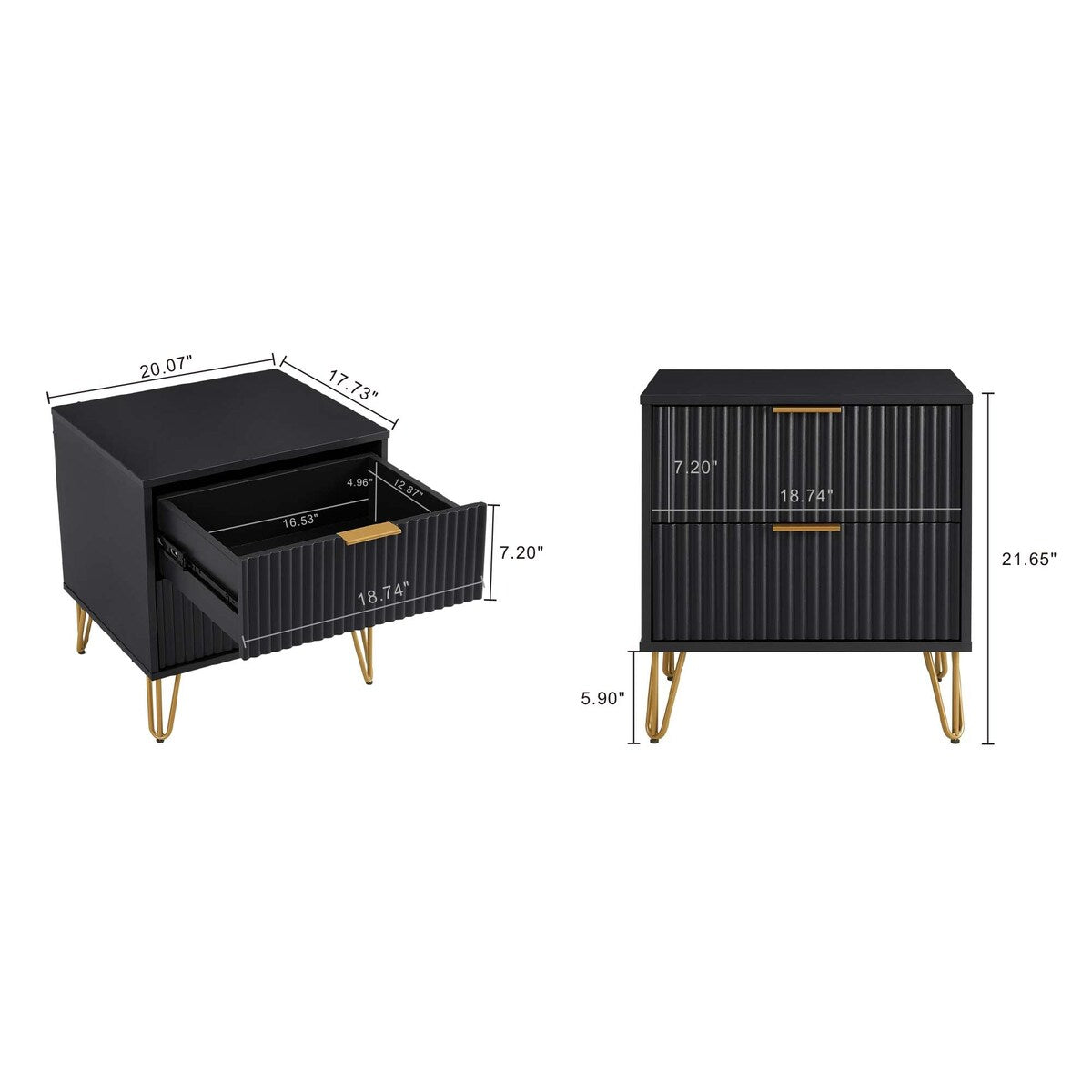 Manhattan Comfort 3-Piece Dumbo Modern 5-Drawer Tall Dresser Nightstand Combo Set