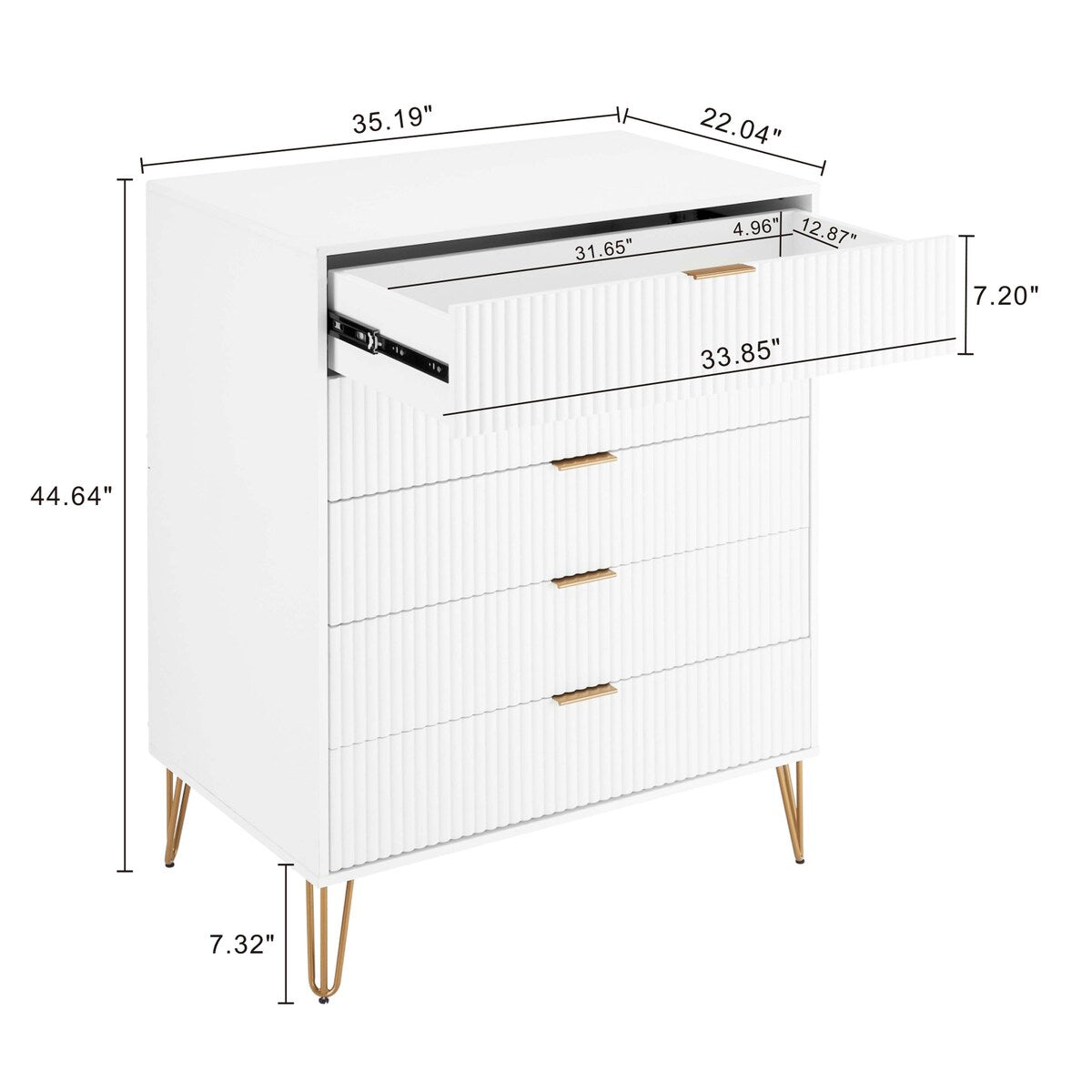 Manhattan Comfort 3-Piece Dumbo Modern 5-Drawer Tall Dresser Nightstand Combo Set