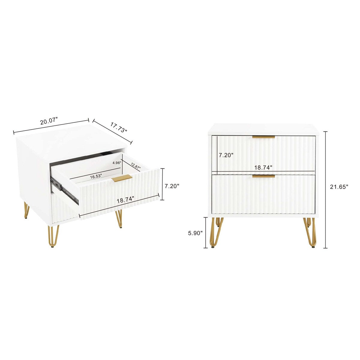 Manhattan Comfort 3-Piece Dumbo Modern 5-Drawer Tall Dresser Nightstand Combo Set