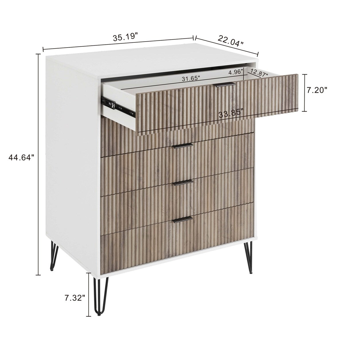 Manhattan Comfort 3-Piece Dumbo Modern 5-Drawer Tall Dresser Nightstand Combo Set