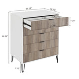 Manhattan Comfort 3-Piece Dumbo Modern 5-Drawer Tall Dresser Nightstand Combo Set