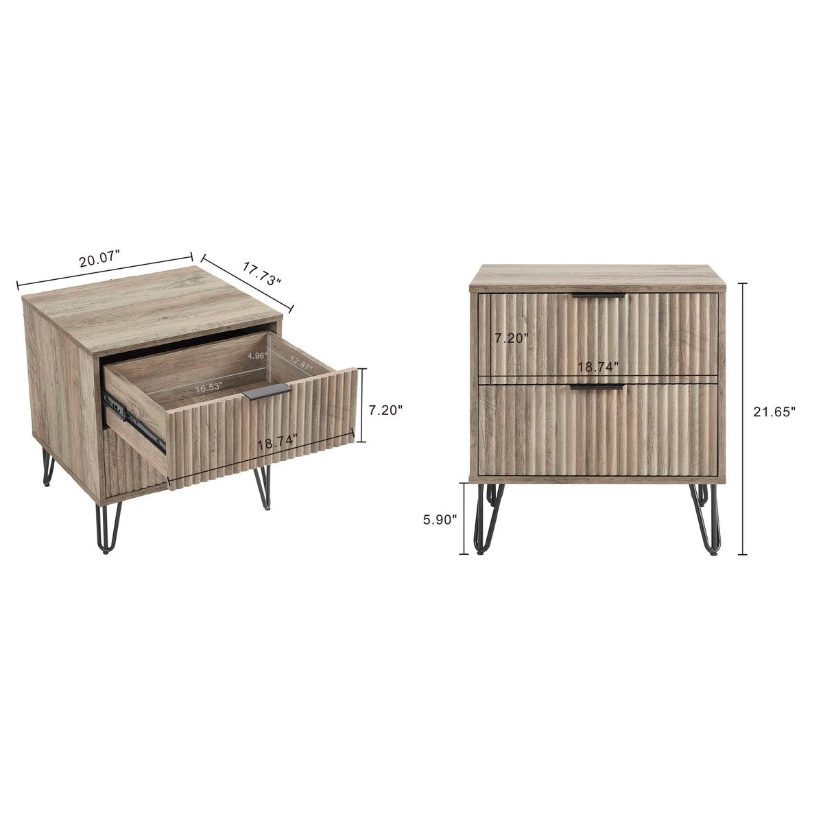 Manhattan Comfort 3-Piece Dumbo Modern 5-Drawer Tall Dresser Nightstand Combo Set