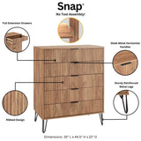 Manhattan Comfort 3-Piece Dumbo Modern 5-Drawer Tall Dresser Nightstand Combo Set
