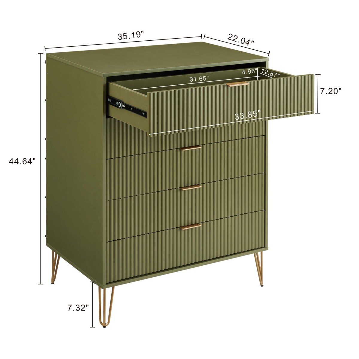 Manhattan Comfort 3-Piece Dumbo Modern 5-Drawer Tall Dresser Nightstand Combo Set