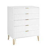 Manhattan Comfort 3-Piece Dumbo Modern 5-Drawer Tall Dresser Nightstand Combo Set