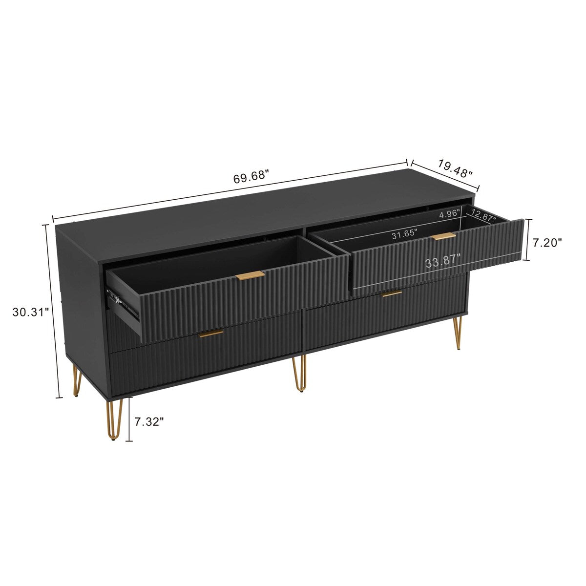 Manhattan Comfort 3-Piece Dumbo Modern 5-Drawer Tall Dresser Nightstand Combo Set