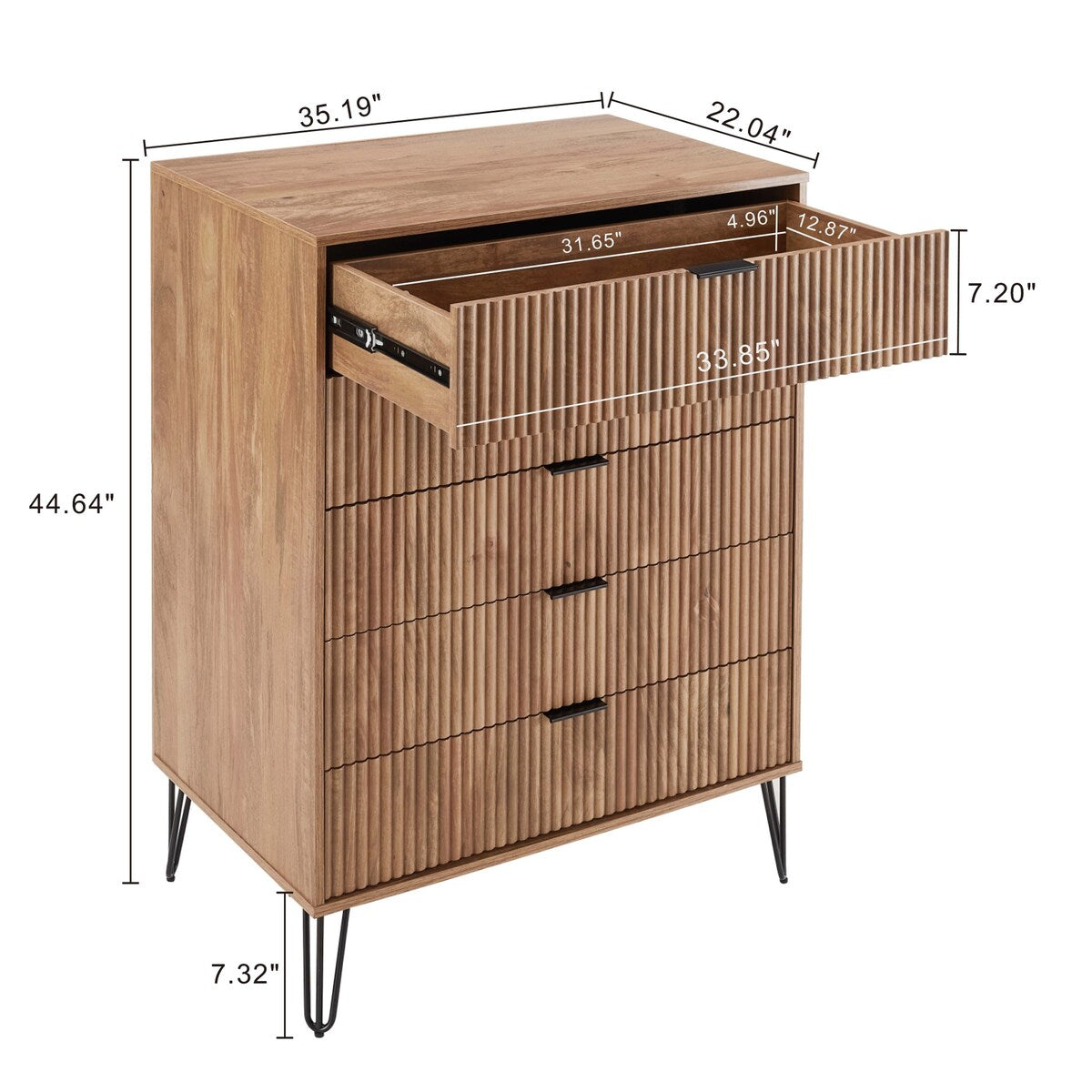 Manhattan Comfort 3-Piece Dumbo Modern 5-Drawer Tall Dresser Nightstand Combo Set