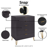 Manhattan Comfort 3-Piece Dumbo Modern 5-Drawer Tall Dresser Nightstand Combo Set