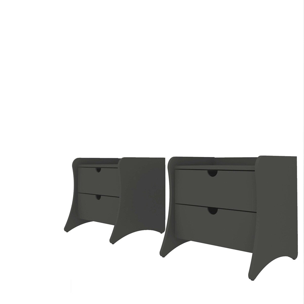 Manhattan Comfort Coney Mid-Century Modern 2-Drawer Nightstand