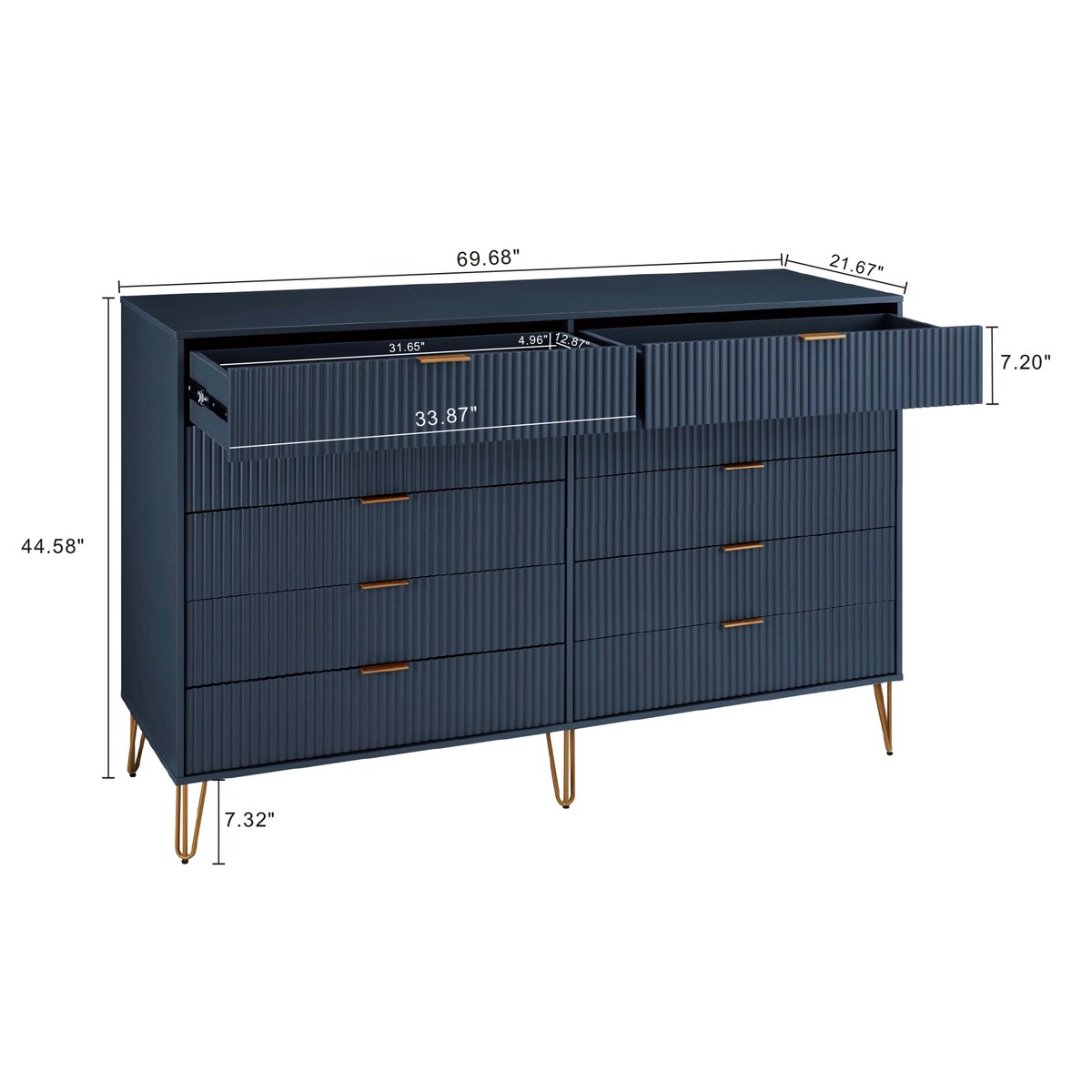Manhattan Comfort Dumbo Modern 10-Drawer Double Tall Dresser