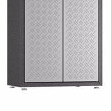Manhattan Comfort Fortress Grey Textured Metal 75.4-inch Garage Cabinet with 4 Adjustable Shelves