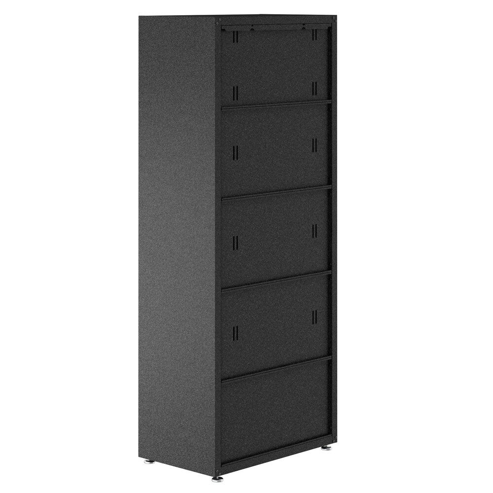 Manhattan Comfort Fortress Grey Textured Metal 75.4-inch Garage Cabinet with 4 Adjustable Shelves