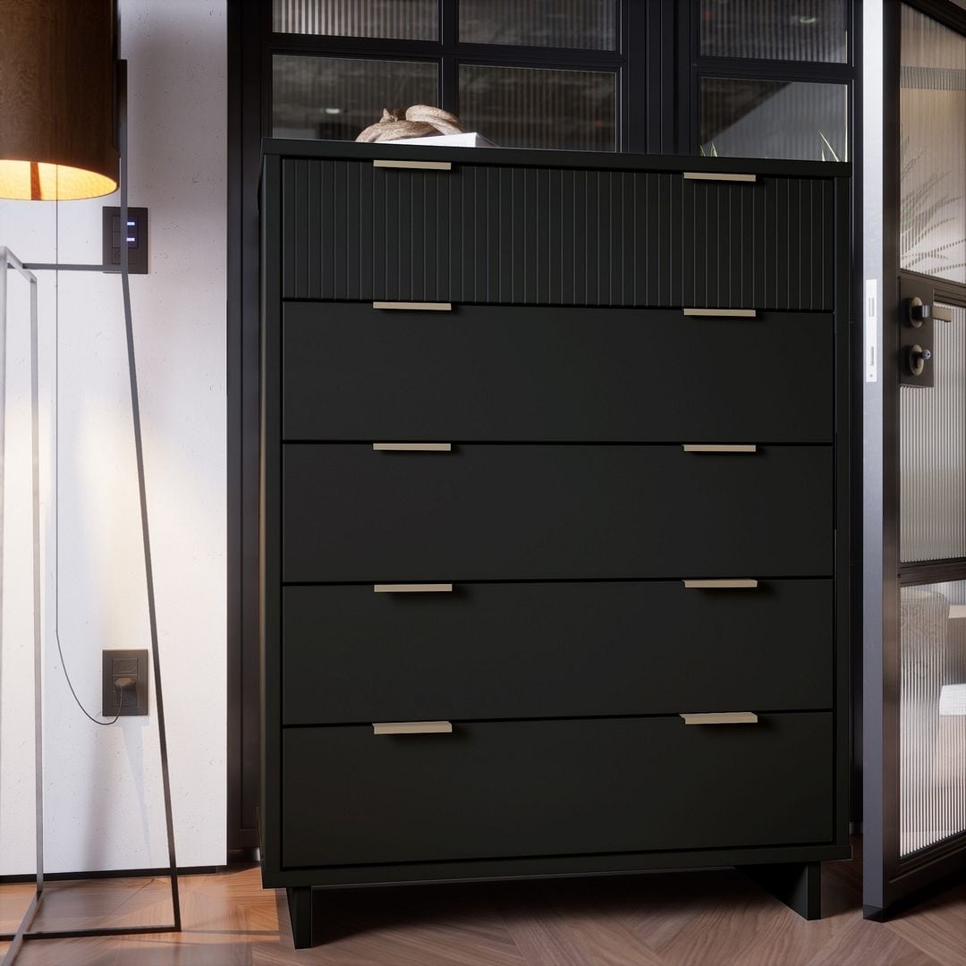 Manhattan Comfort Granville 45.27" Modern Tall 5 Drawer Dresser