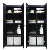 Manhattan Comfort Hopkins Modern 7 Shelf Freestanding Storage Closet Set of 2