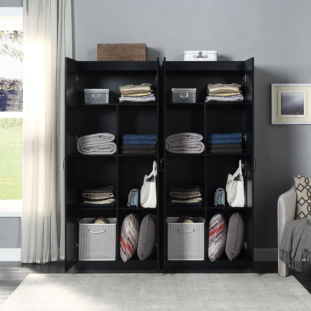 Manhattan Comfort Hopkins Modern 7 Shelf Freestanding Storage Closet Set of 2