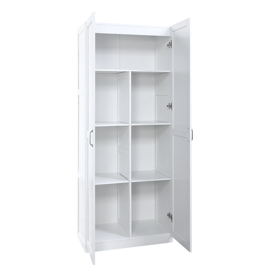 Manhattan Comfort Hopkins Modern 7 Shelf Freestanding Storage Closet Set of 2