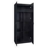 Manhattan Comfort Hopkins Modern 7 Shelf Freestanding Storage Closet Set of 2