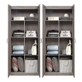 Manhattan Comfort Hopkins Modern 7 Shelf Freestanding Storage Closet Set of 2