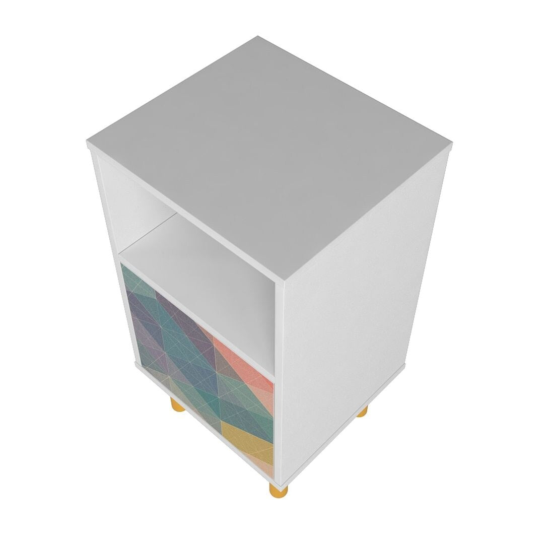 Manhattan Comfort Mid-Century Modern Multi Colored Nightstand