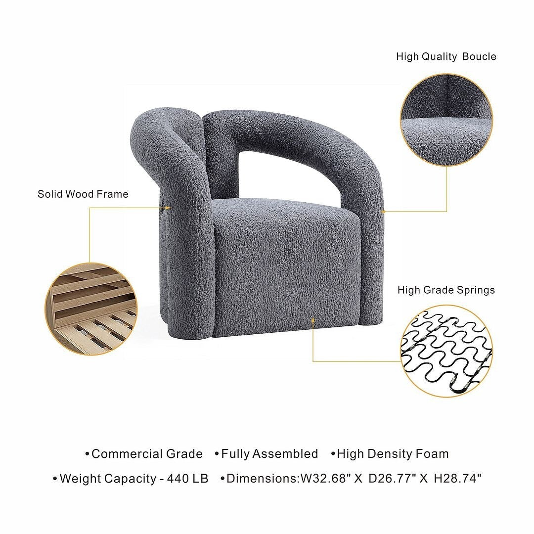 Manhattan Comfort Modern Darian Boucle Accent Chair