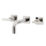 Kingston Brass Manhattan Two-Handle 3-Hole Wall Mount Bathroom Faucet