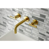 Kingston Brass Manhattan Two-Handle 3-Hole Wall Mount Bathroom Faucet