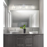 Manhattan Vintage Iron/Chevron Pattern Glass Farmhouse Cottage LED Vanity Light, by JONATHAN Y