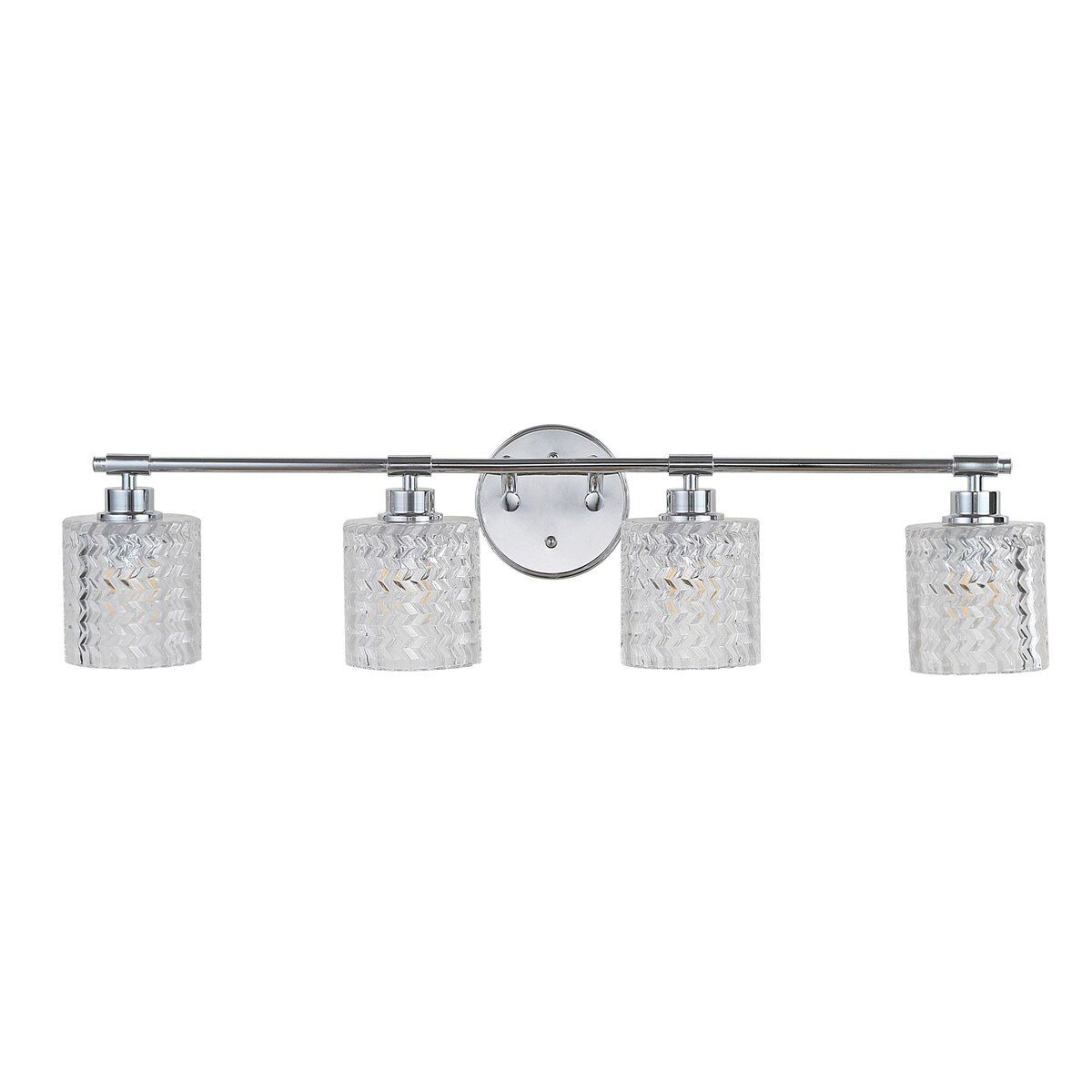 Manhattan Vintage Iron/Chevron Pattern Glass Farmhouse Cottage LED Vanity Light, by JONATHAN Y