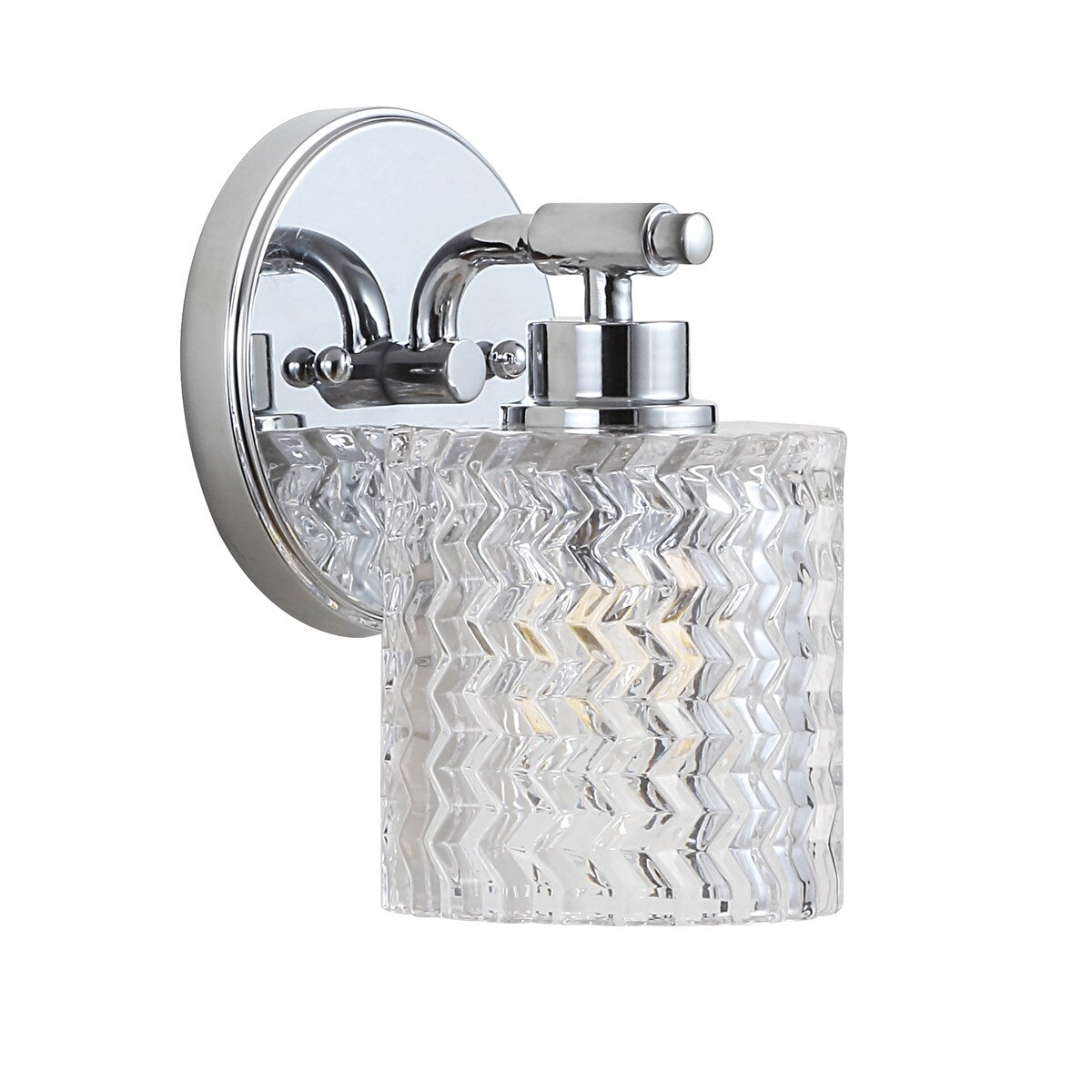 Manhattan Vintage Iron/Chevron Pattern Glass Farmhouse Cottage LED Vanity Light, by JONATHAN Y