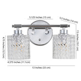 Manhattan Vintage Iron/Chevron Pattern Glass Farmhouse Cottage LED Vanity Light, by JONATHAN Y
