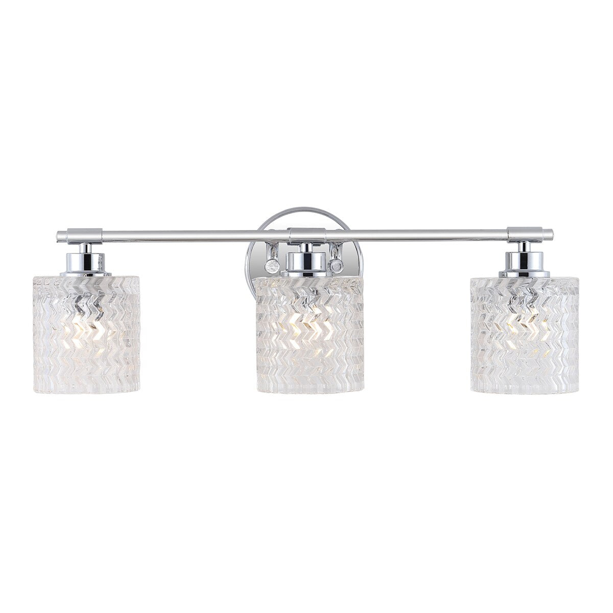 Manhattan Vintage Iron/Chevron Pattern Glass Farmhouse Cottage LED Vanity Light, by JONATHAN Y