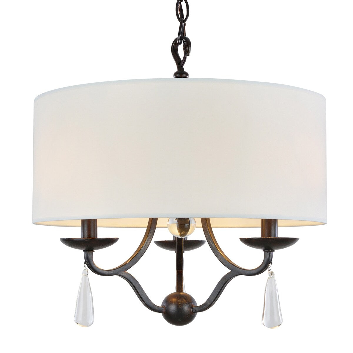 Manning 3 Light Bronze Leaf Mini Chandelier - 16'' W x 17.5'' H