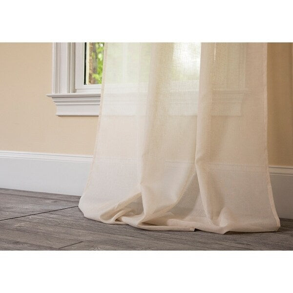 Manor Luxe Juliette Crochet Sheer Ivory 84 Inch Tab Top Curtain Panel