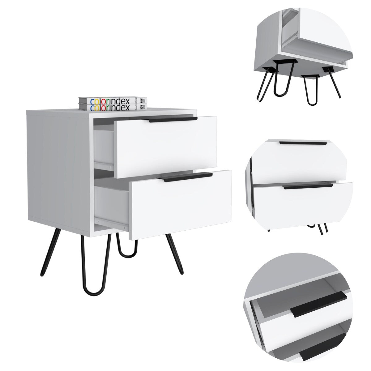 Mansfield 2-Drawer Rectangle Nightstand