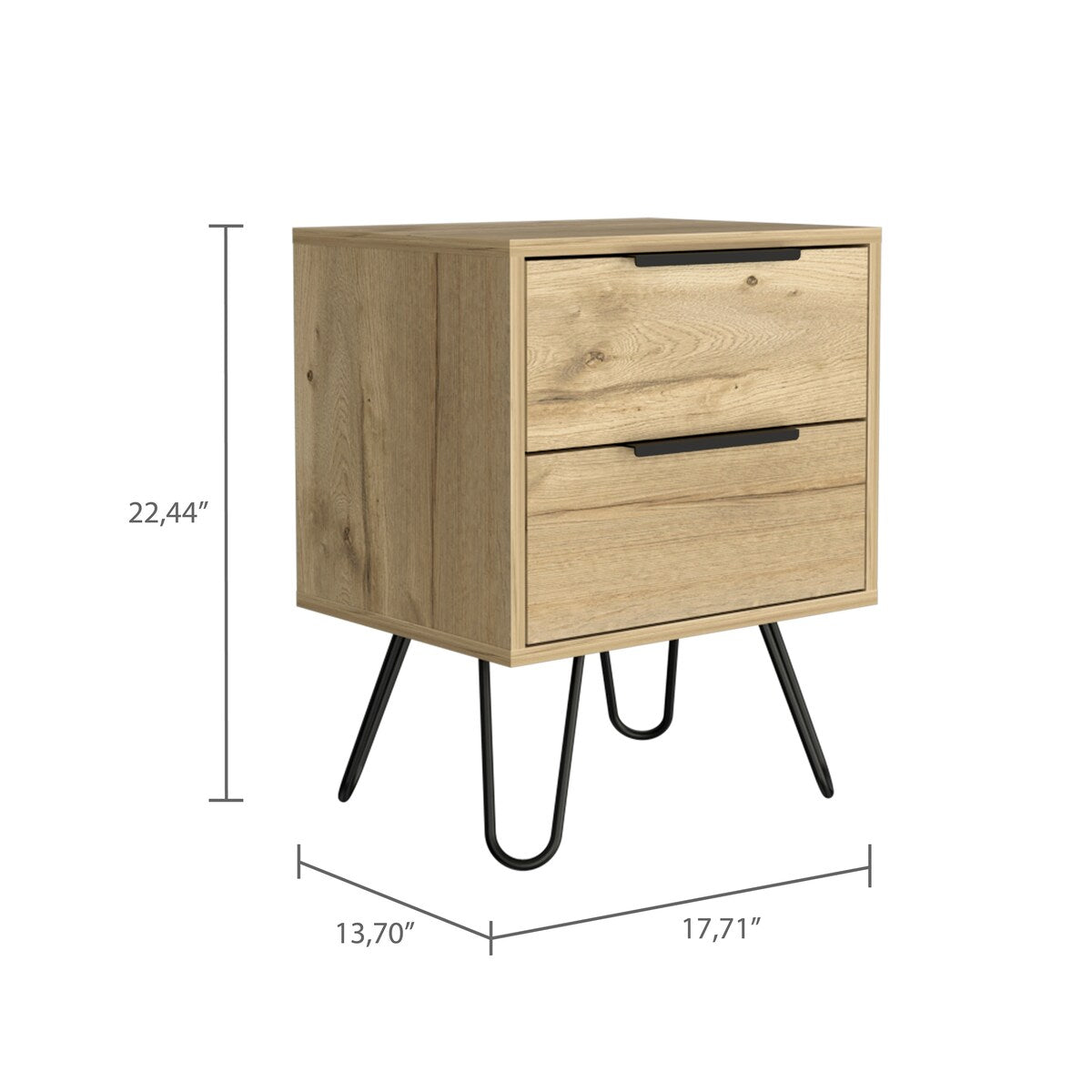 Mansfield 2-Drawer Rectangle Nightstand