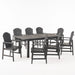 Mantero Outdoor 8 Seater Acacia Wood Adirondack Dining Set by Christopher Knight Home