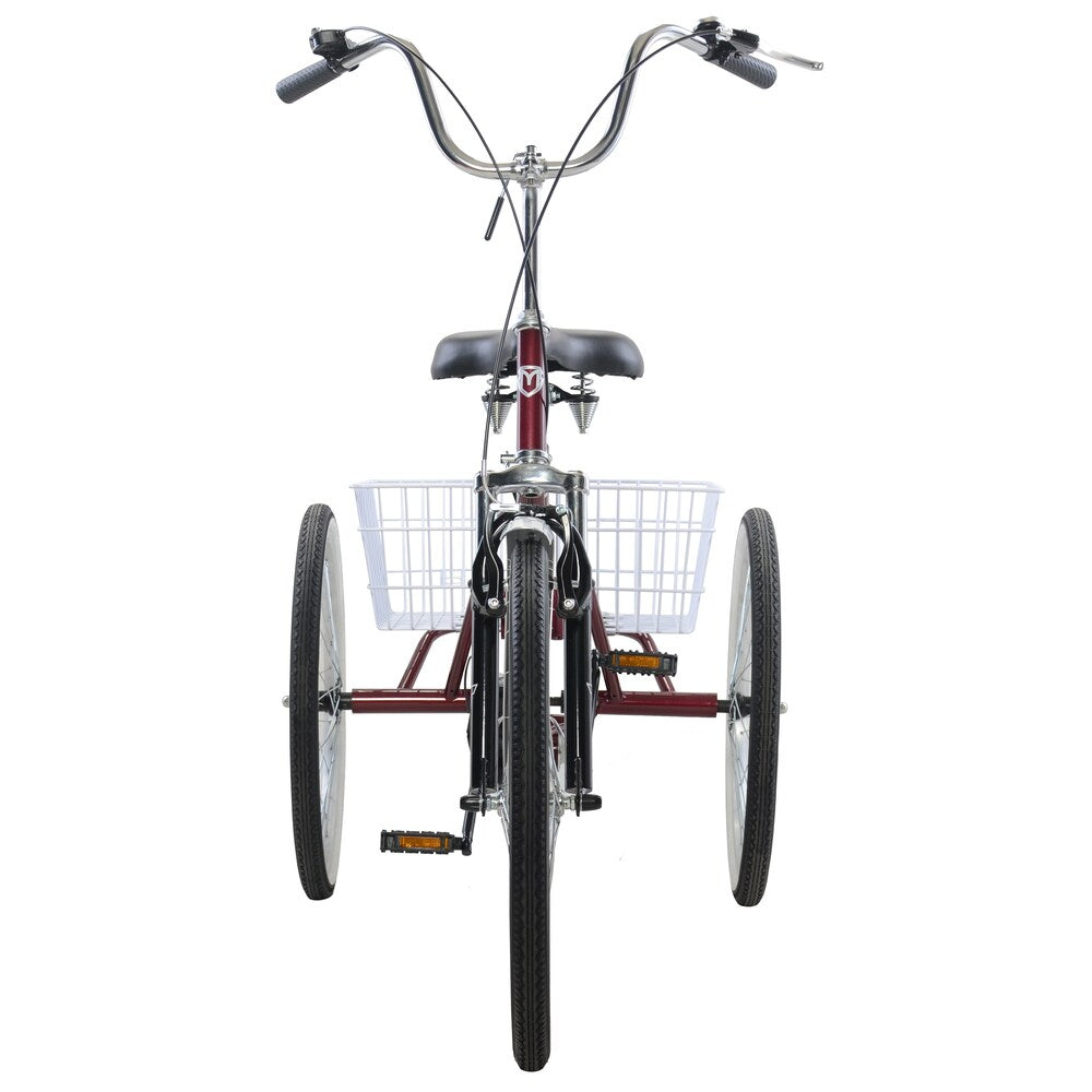 Mantis Tri-Rad Burgundy 6-speed 24-inch-wheel Adult Folding Tricycle